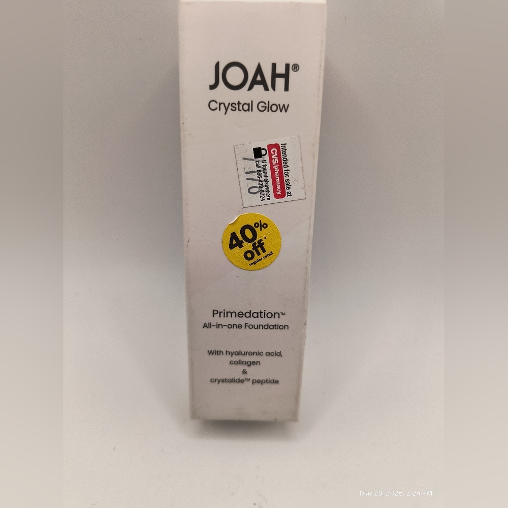 Joah Crystal Glow Primedation All In One Foundation TW050 Primer Skincare Warm